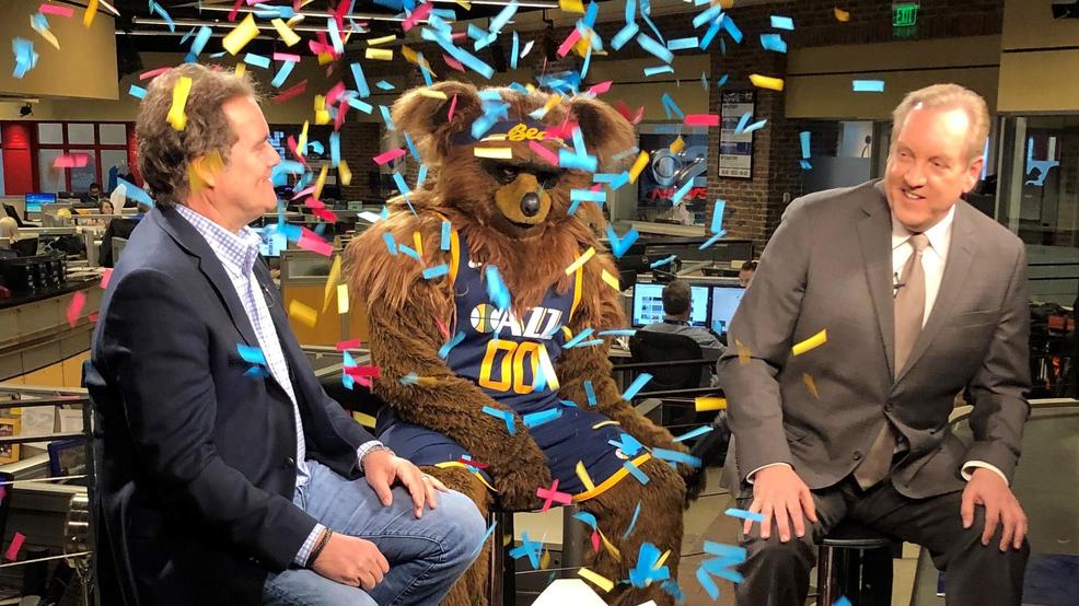 Craig Bolerjack and Jazz Bear on Talkin' Sports Boler-Bear 1.jpg