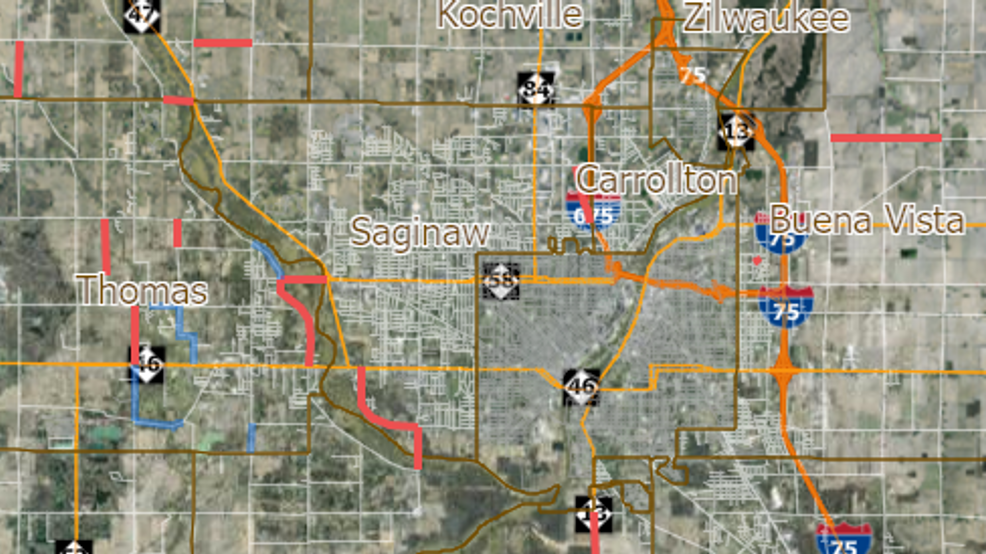 Saginaw County Road Commission shows road closures due to high water WEYI