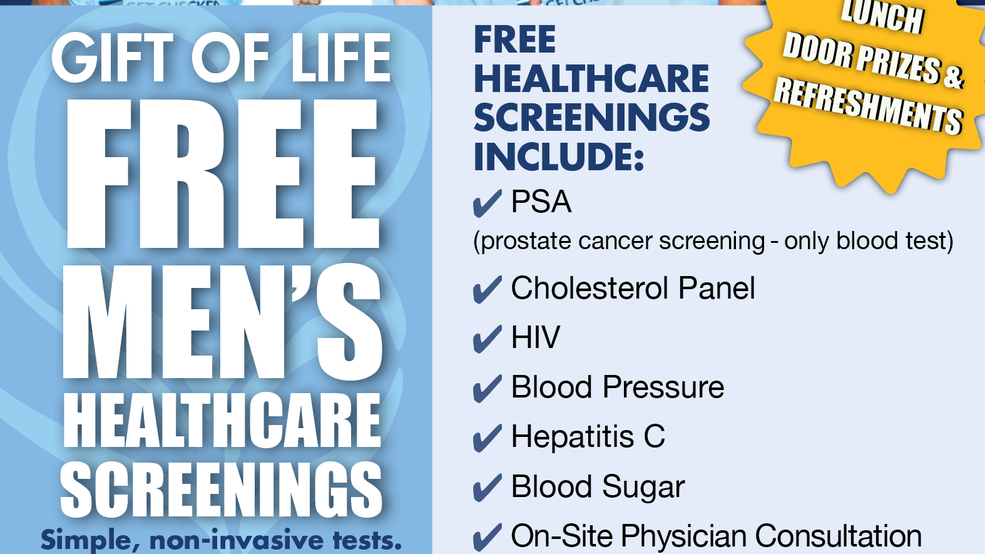 The Gift of Life offering FREE men's healthcare screenings KFDM