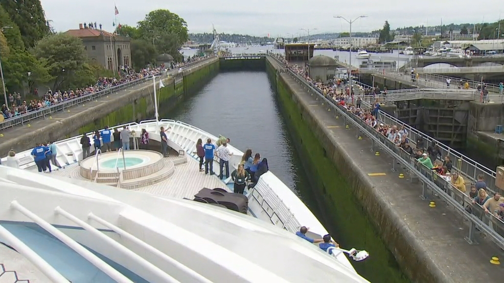Watch Star Legend cruise ship passes through Ballard Locks KOMO