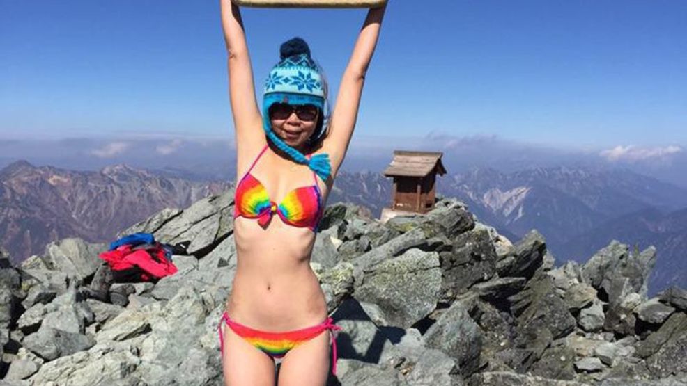 Gigi Wu became an internet sensation for her bikini photos on mountain summits. (Facebook).jpg Gigi Wu became an internet sensation for her bikini photos on mountain summits. (Facebook).jpg