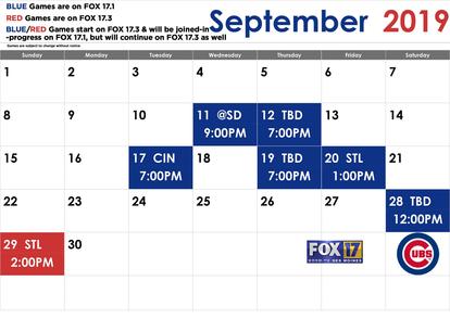 Chicago Cubs Plan KDSM graphic about Cubs Printable Schedule referred to as Chicago Cubs Agenda KDSM