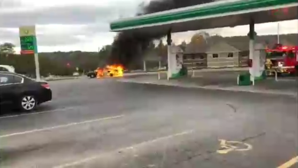 Car catches fire at gas station in Anderson Township | WKRC